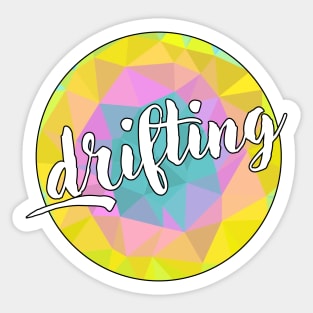 Drifting Typography Design Sticker